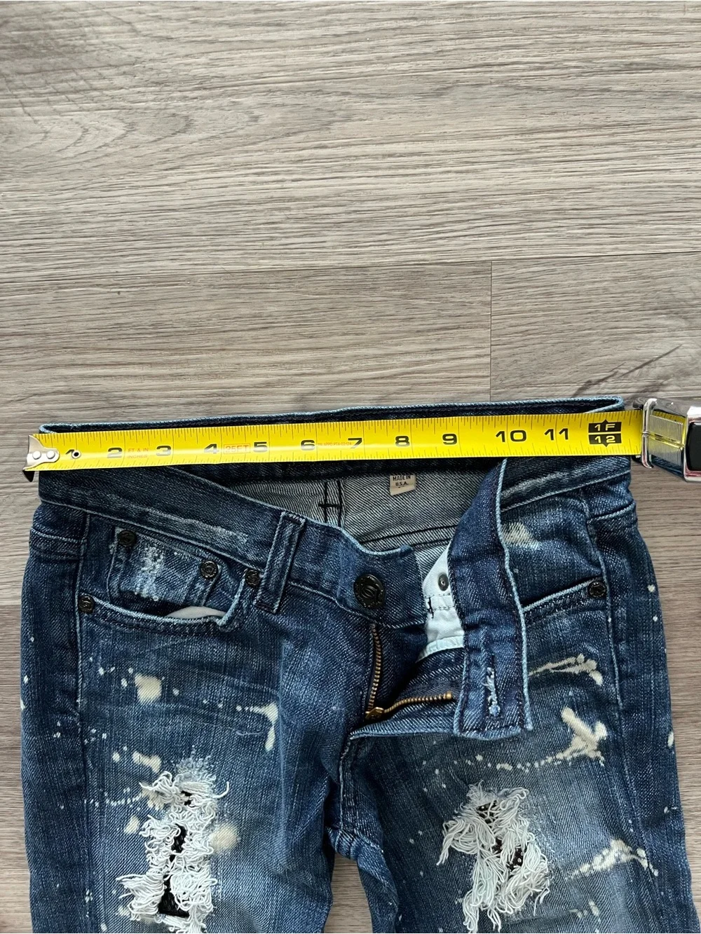 Bebe Premium Denim | Distressed Paint Splatter Skinny Jeans | Size 24